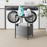 Round Side Table Bedside Storage Basket - Top-Down View