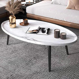 Oval Coffee Table Mid Century Modern Minimalist Display - Front View