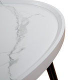 Oval Coffee Table Mid Century Modern Minimalist Display - 45-Degree Angle