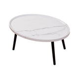 Oval Coffee Table Mid Century Modern Minimalist Display - Rear View