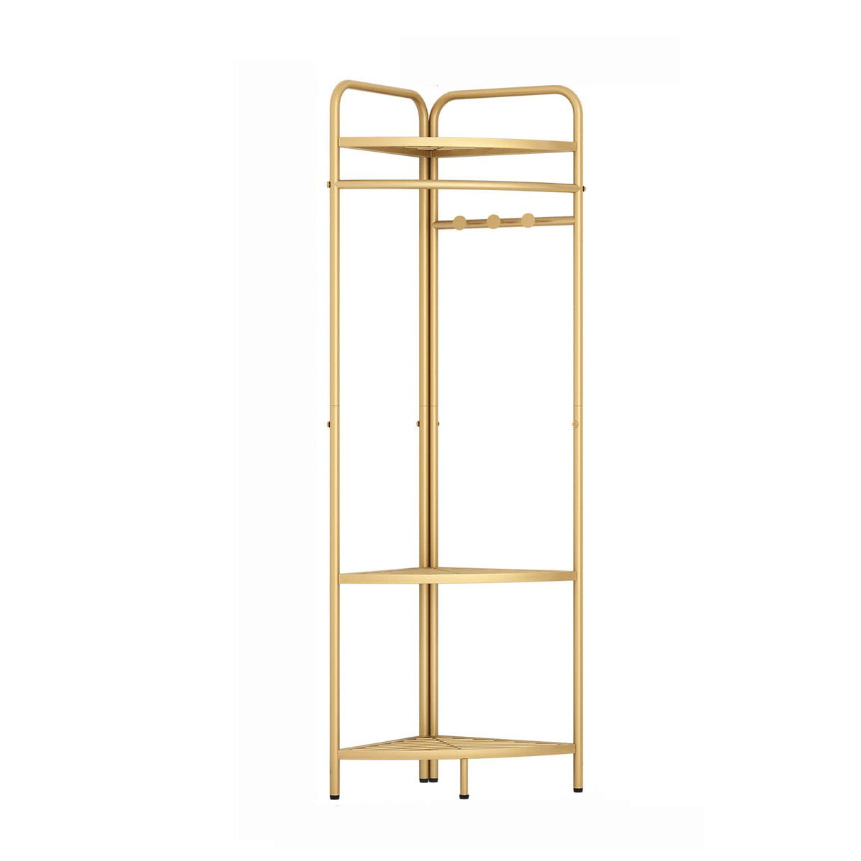 Corner Gold Clothing Rack &ndash; Stylish Clothes Storage Stand for Bedroom & Wardrobe
