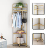 Corner Gold Clothing Rack &ndash; Stylish Clothes Storage Stand for Bedroom & Wardrobe