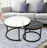 Coffee Table Round Marble Design Nesting Side Furniture