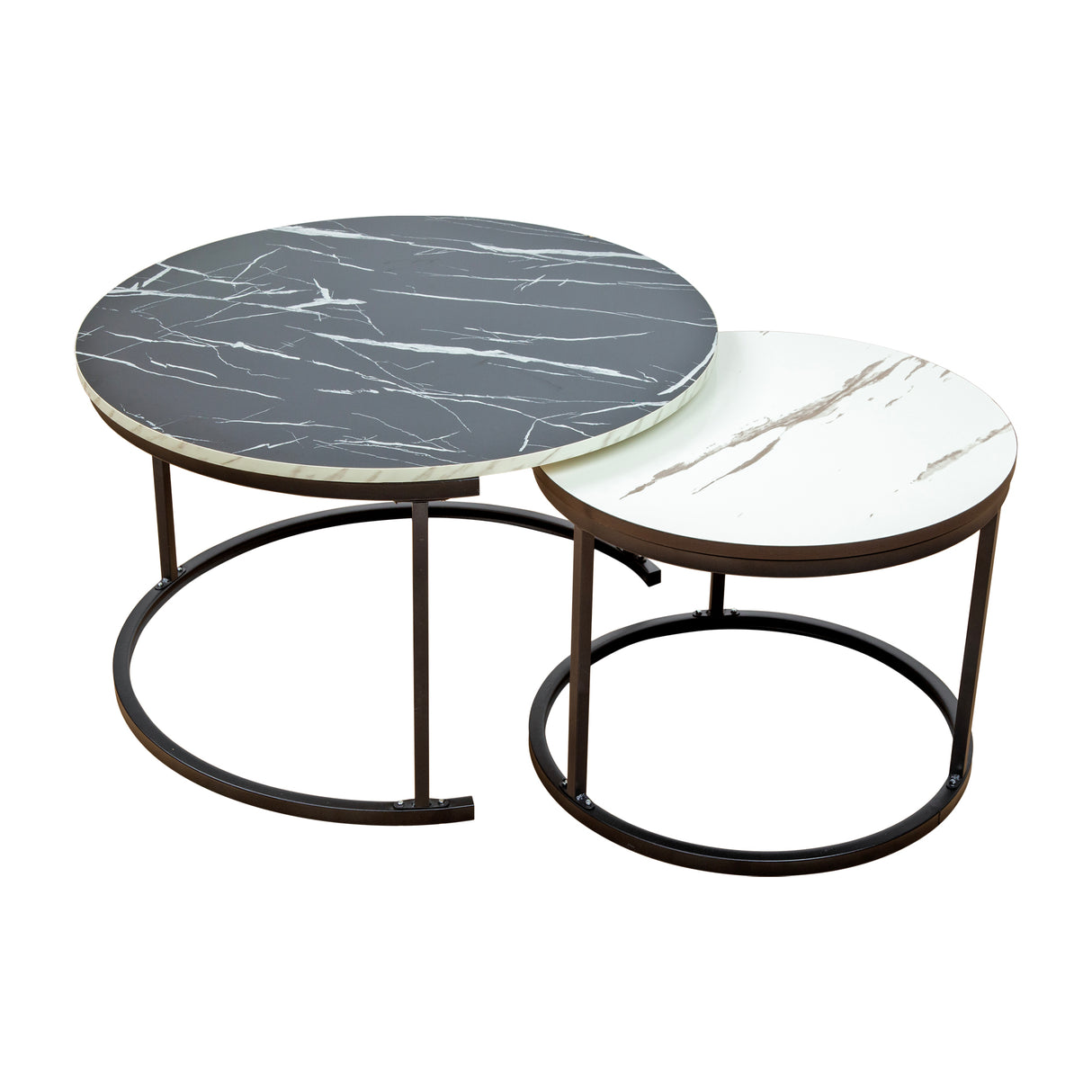 Coffee Table Round Marble Design Nesting Side Furniture