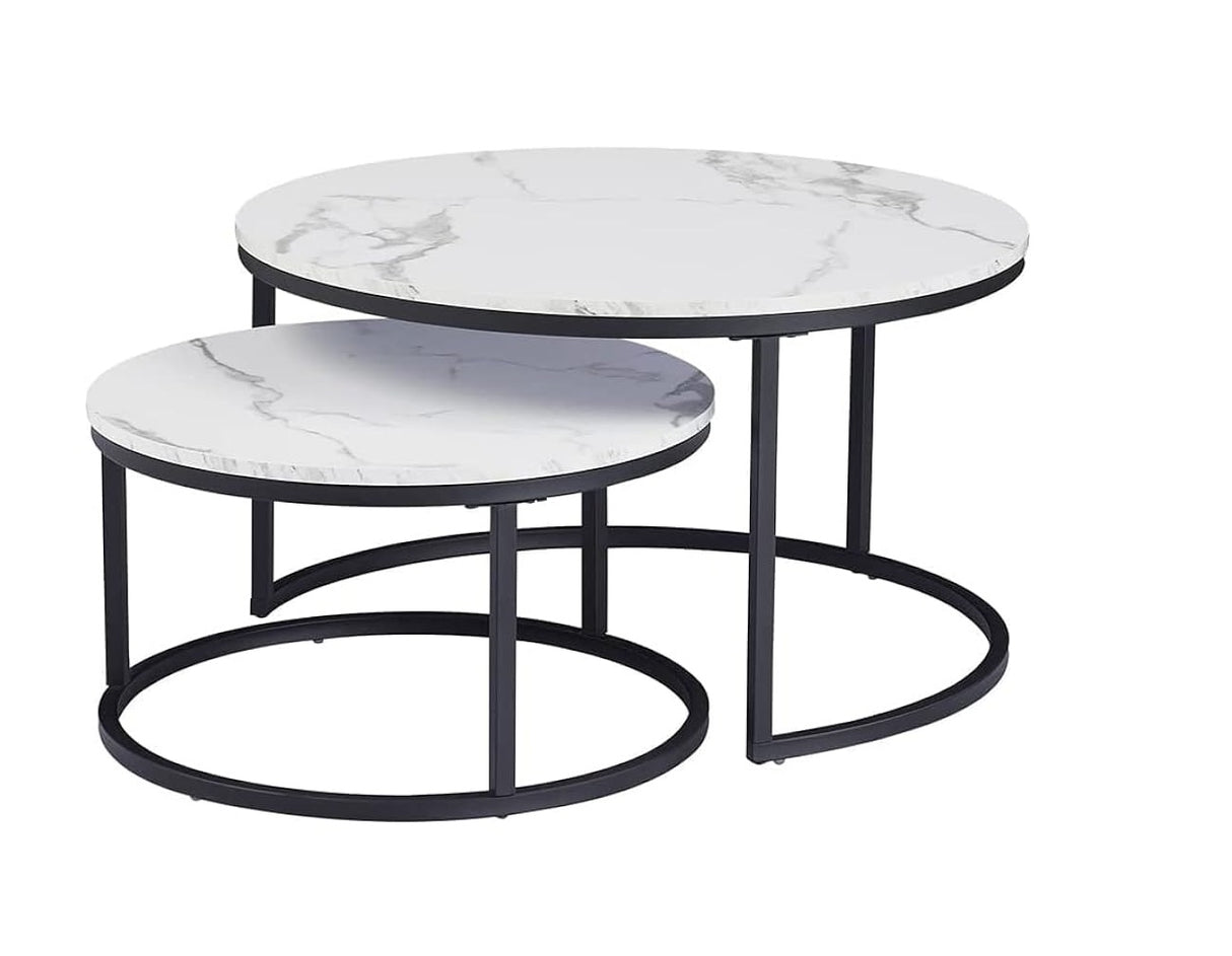 Coffee Table Round Marble Design Nesting Side Furniture