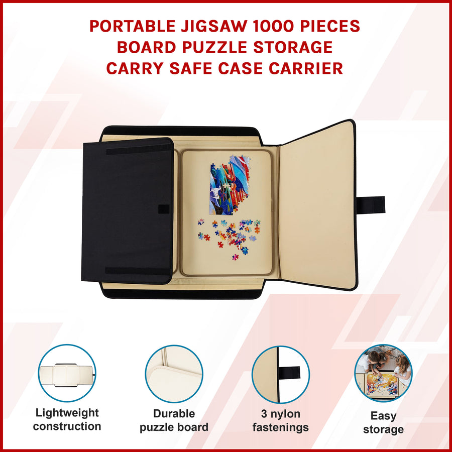 Portable Jigsaw 1000 Pieces Board Puzzle Storage Carry Safe Case Carrier