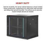9U Wall Mount Network Server Rack Cabinet Enclosure - Close-Up Angle