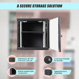 9U Wall Mount Network Server Rack Cabinet Enclosure - Low Angle