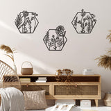 3pc Metal Art Wall Decor - Side View