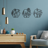 3pc Metal Art Wall Decor - Top-Down View