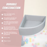 Corner Ball Pit Playpen Enclosure &ndash; Safe Grey Play Area for Babies and Toddlers, Indoor or Outdoor