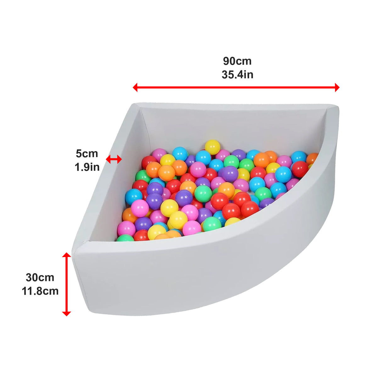 Corner Ball Pit Playpen Enclosure &ndash; Safe Grey Play Area for Babies and Toddlers, Indoor or Outdoor