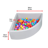 Corner Ball Pit Playpen Enclosure &ndash; Safe Grey Play Area for Babies and Toddlers, Indoor or Outdoor