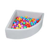 Corner Ball Pit Playpen Enclosure &ndash; Safe Grey Play Area for Babies and Toddlers, Indoor or Outdoor