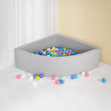 Corner Ball Pit Playpen Enclosure &ndash; Safe Grey Play Area for Babies and Toddlers, Indoor or Outdoor
