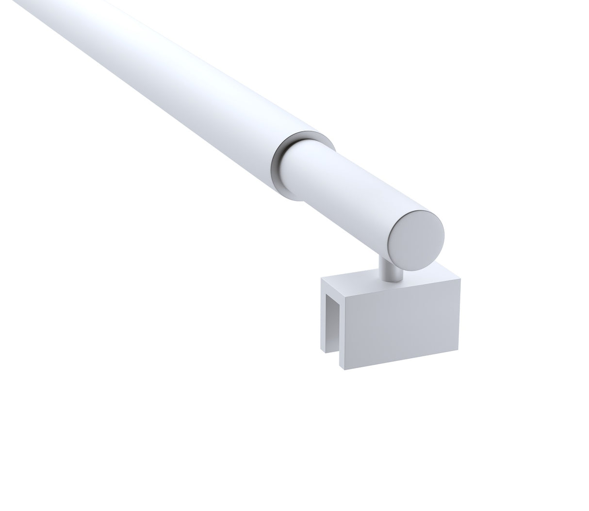 70x200cm Glass Shower Screen with White U-Brackets and Round Pole