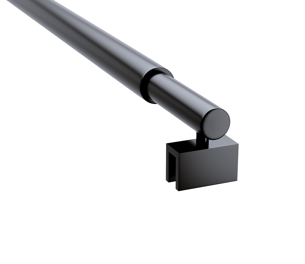 70x200cm Glass Shower Screen with Black F-Brackets and Round Pole