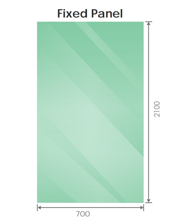 70x210cm Glass Shower Screen with Gold U-Brackets
