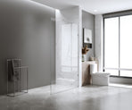 70x210cm Glass Shower Screen with White U-Brackets and Floor U-Bracket