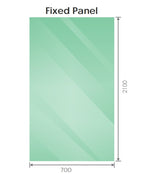 70x210cm Glass Shower Screen with Gunmetal U-Brackets and Floor U-Bracket