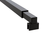 80x210cm Glass Shower Screen with Black U-Brackets and Square Pole - Extra Image