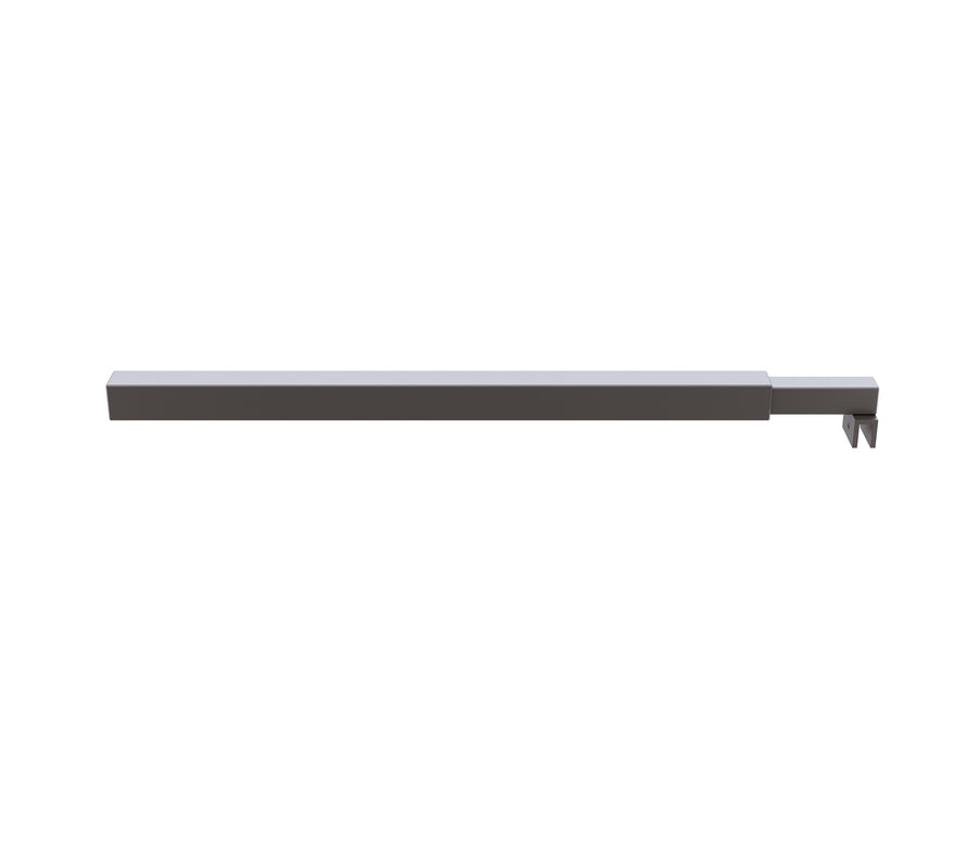 80x210cm Glass Shower Screen with Gunmetal U-Brackets and Square Pole
