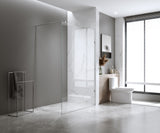 90x210cm Glass Shower Screen with Black U-Brackets and Square Pole