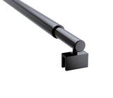 100x200cm Glass Shower Screen with Black F-Brackets and Round Pole - Extra Image