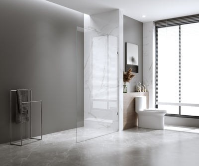 100x210cm Glass Shower Screen with Gunmetal U-Brackets and Floor U-Bracket