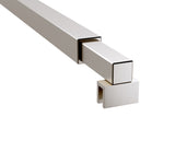 100x210cm Glass Shower Screen with Nickel F-Brackets and Square Pole - Extra Image