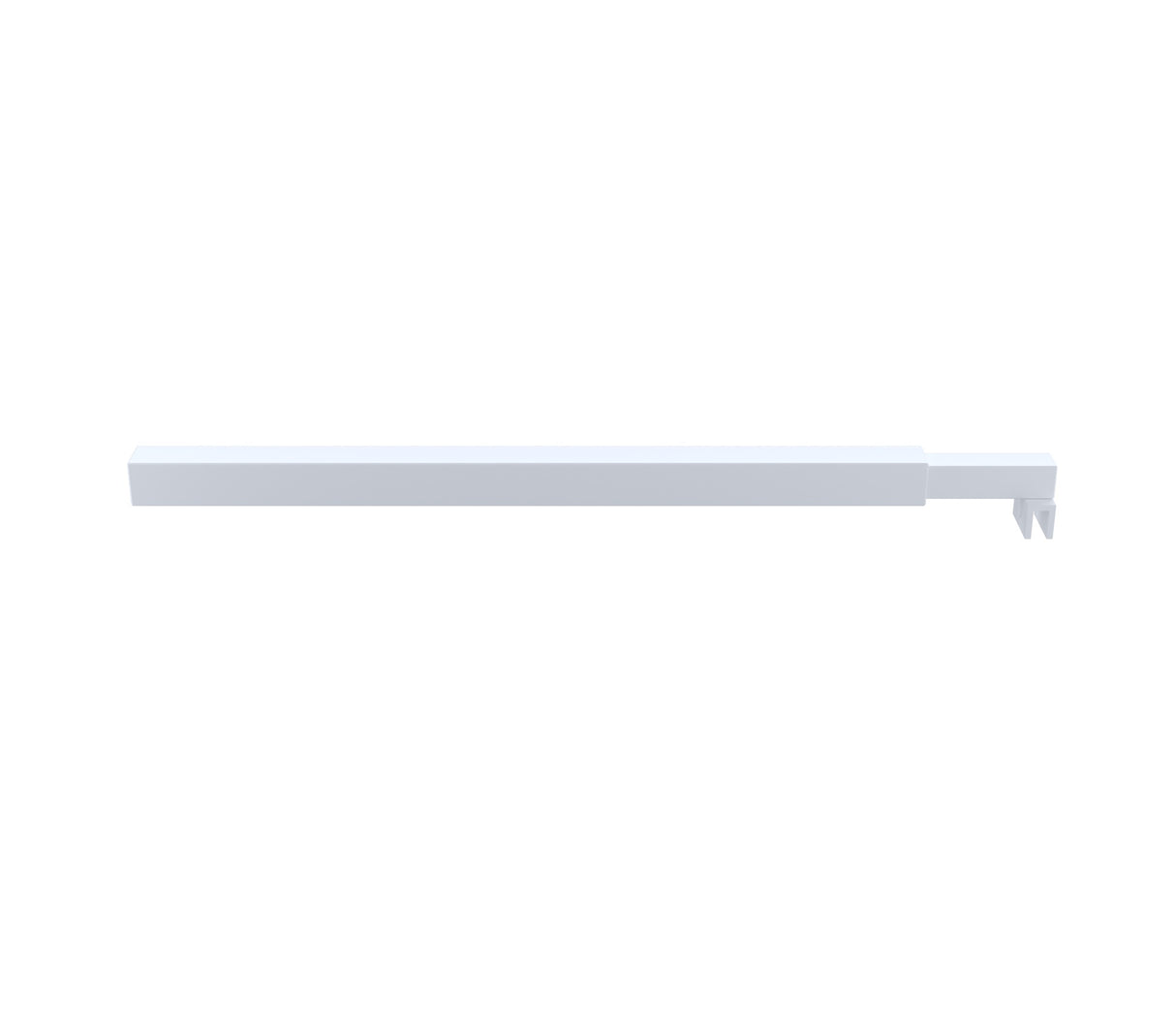 110x200cm Glass Shower Screen with White U-Brackets and Square Pole
