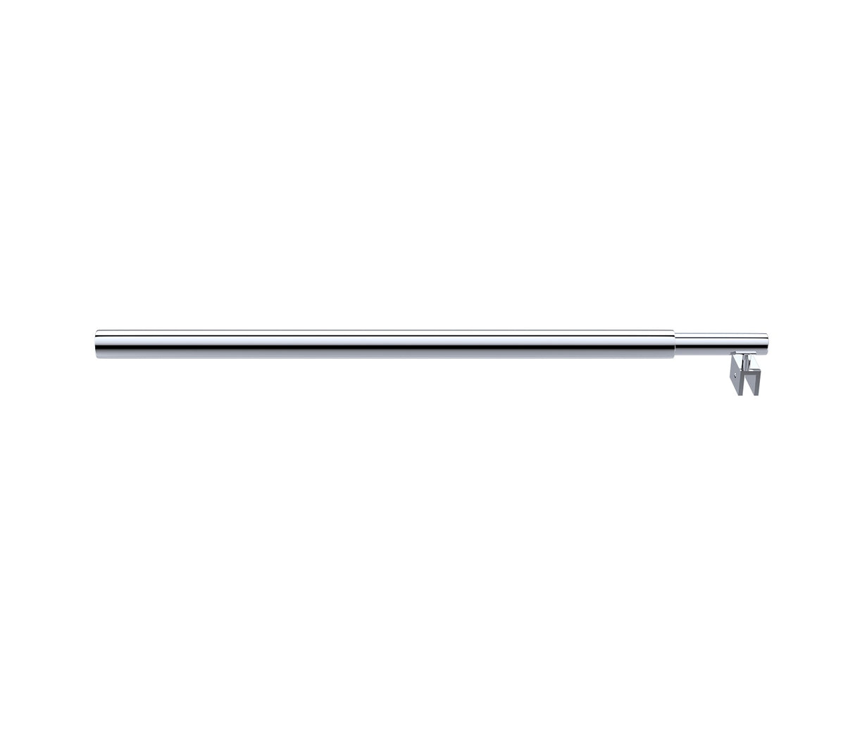 110x210cm Glass Shower Screen with Chrome U-Brackets and Round Pole