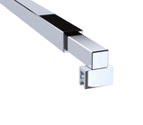 120x200cm Glass Shower Screen with Chrome F-Brackets and Square Pole
