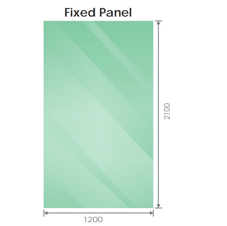 120x210cm Glass Shower Screen with Chrome U-Brackets and Floor U-Bracket