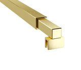 120x210cm Glass Shower Screen with Gold U-Brackets and Square Pole - Extra Image