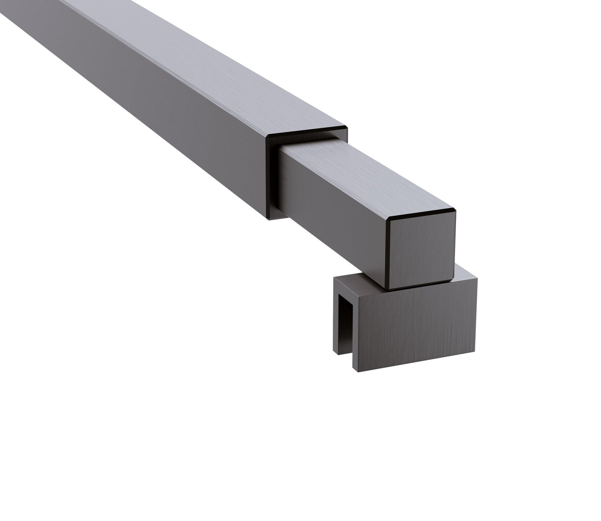 70x200cm Glass Shower Screen with Gunmetal Wall Channel and Square Pole &ndash; Sleek, Durable Bathroom Upgrade