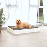 Dog Bed White 71.5x54x9 cm Solid Wood Pine - Side View