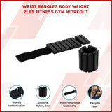 Wrist Bangles Body Weight 2lbs Fitness Gym Workout - Top-Down View