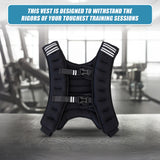 10KG Weighted Vest Top Gym Exercise Fitness Strength Sports Training Weight Loss - Low Angle