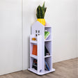 Rotating Bookcase Bookshelf Kid's Book Organiser Rack Wooden Castle Display Shelf