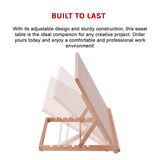 A2 Art & Craft Easel Table Wooden Drawing Board Artist Adjustable WorkStation - Close-Up Angle