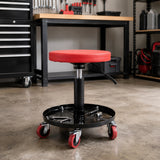 Rolling Shop Stool Mechanics Garage Stool Adjustable Work Seat Creeper