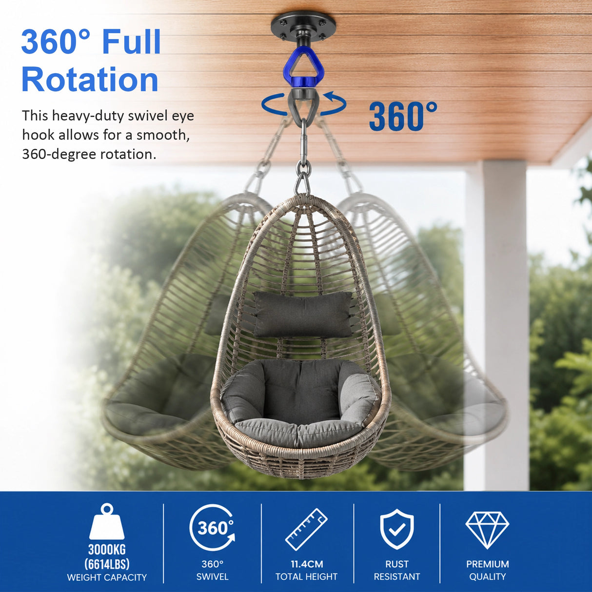 360 Rotating Swing Swivel Hardware Hammock Hanger