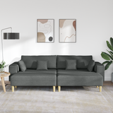 Fabric Sofa with Cushion Dark Grey 208 cm Fabric