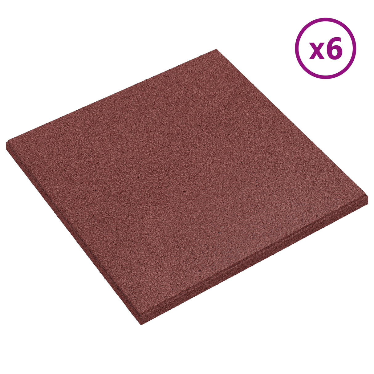 Fall Protection Tiles 18 pcs Red 50 x 50 cm Rubber