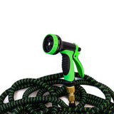 30m Heavy Duty Expandable Flexible Garden Hose with Water Spray Nozzle - Close-Up Angle