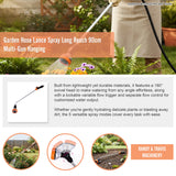 Garden Hose Lance Spray Long Reach 90cm Multi Gun Hanging - 45-Degree Angle