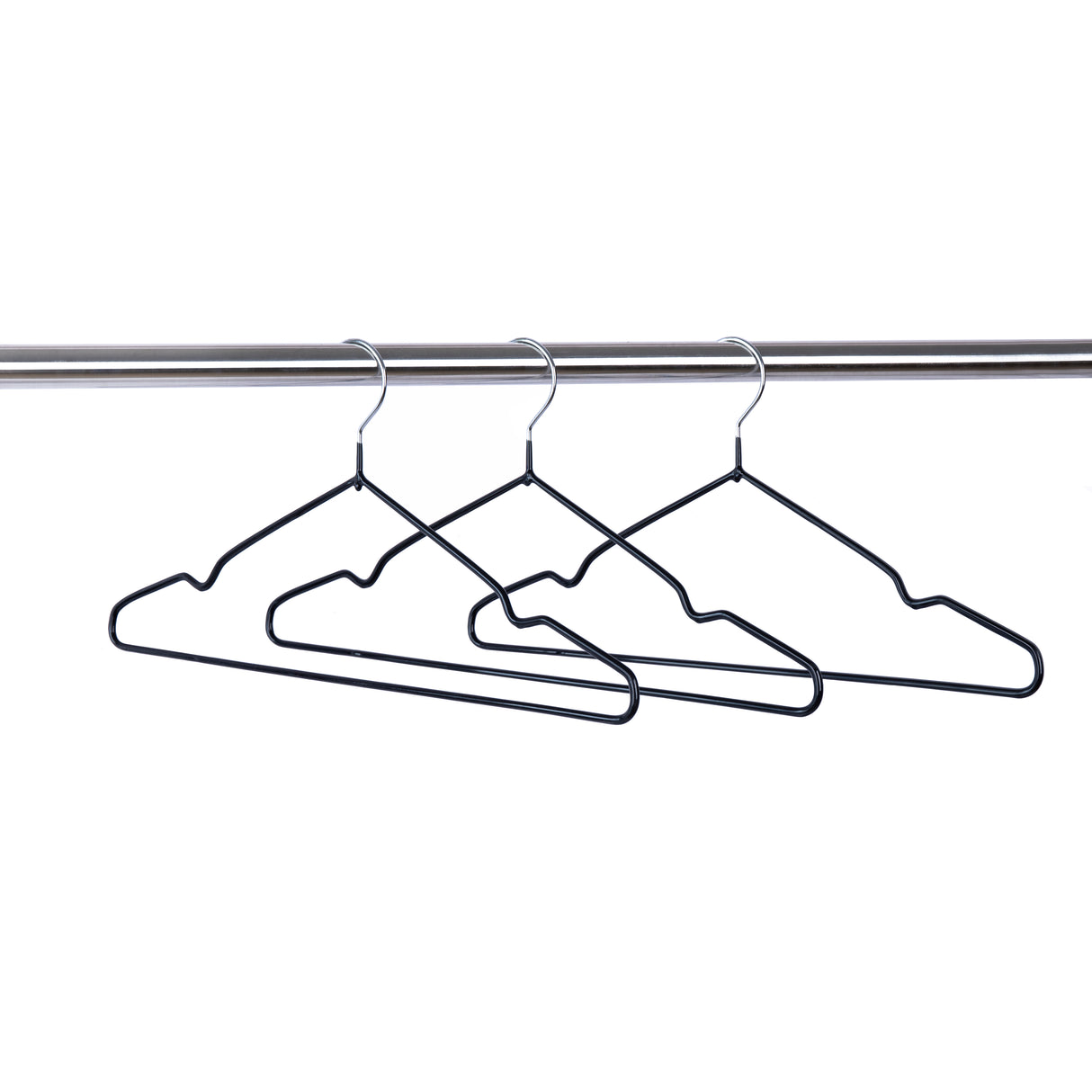 100x Metal Clothes Hangers Non Anti Slip Rubber Coated Wire Suit Coat Hanger
