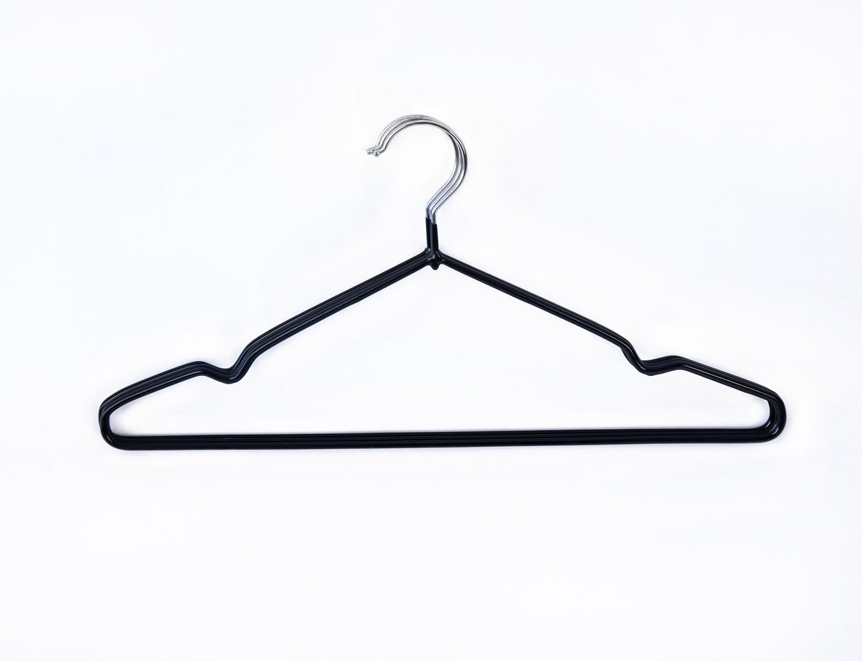 100x Metal Clothes Hangers Non Anti Slip Rubber Coated Wire Suit Coat Hanger