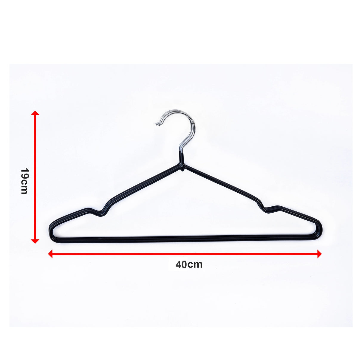 100x Metal Clothes Hangers Non Anti Slip Rubber Coated Wire Suit Coat Hanger